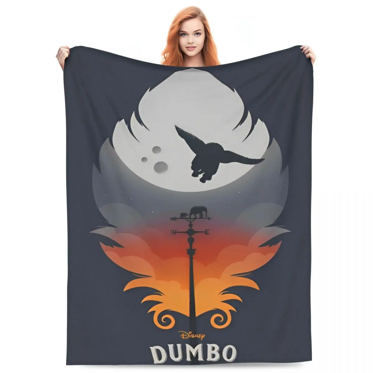 Fantasy Drama Dumbo Blankets Velvet Summer Air Conditioning Cartoon Breathable Thin Throw Blanket for Sofa Couch Bedding Throws