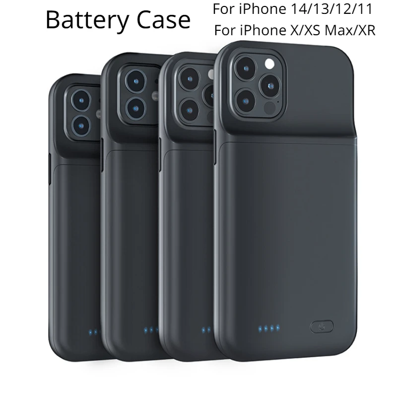 

smart Battery Case for iPhone 14 13 12 11 Pro Max iPhone XS Max XR 5 6 7 8 Plus SE2 3 Portable Power Bank Charging Charger Cover