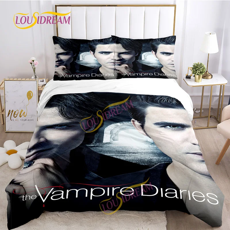 The Vampire Diaries Bedding Set Personality Fan Paul Wesley Quilt Case Pillow Case Bedding Set Family Pillow Case Bedding Sheet