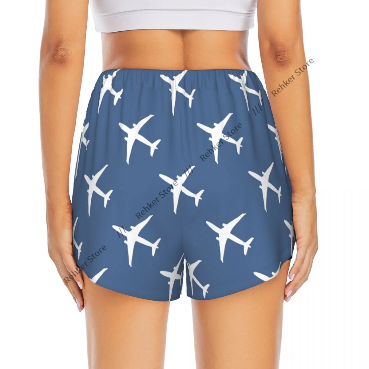 여성 요가 반바지 비행기 프린트 운동 반바지 피트니스 속건 여성 요가 짐 러닝 반바지 스포츠웨어