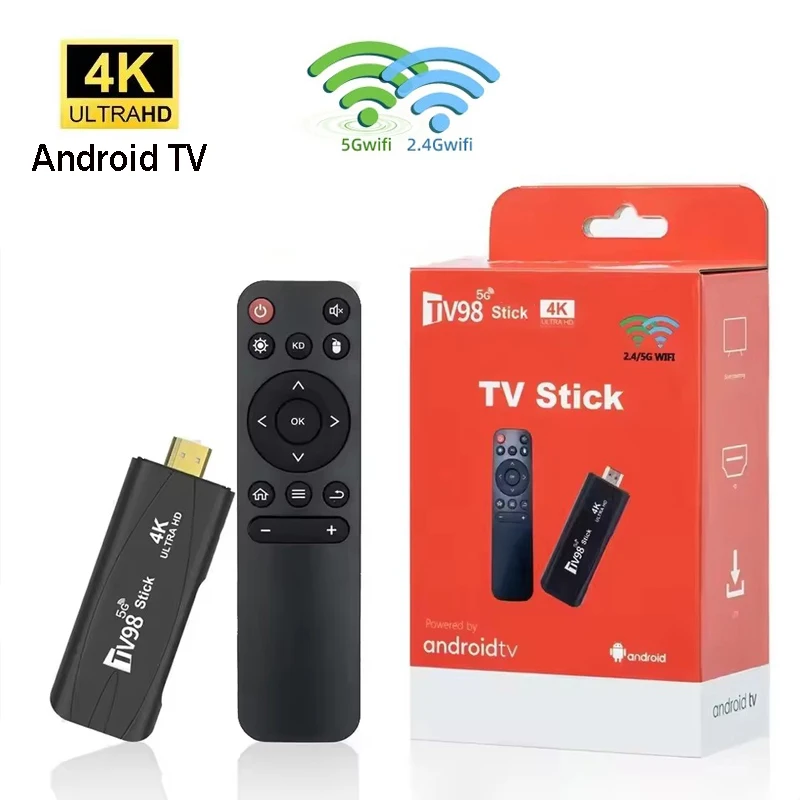 TV98 TV Stick Android 12.1 home theaters HD 4K 3D 4G 5G dual WiFi Allwinner H313 Quad Core 2GB 16GB Iptv Smart TV Box