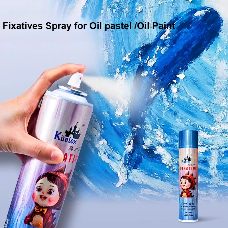 Kuelox Fixatives Spray for Oil Pastel /Oil Paint 180ml/320ml Transparent, Waterproof and Good Adhesion Art Material