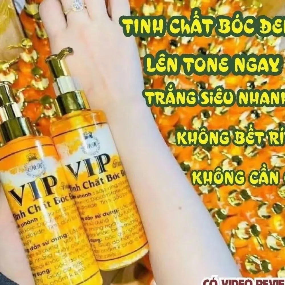 Tinh Chat Boc Den Body VIP 1chai trắng nhanh hiệu quả, kèm thêm muỗng trộn kem -thơm mịn dễ sử dụng hũ cho làn da trắng mịn màng