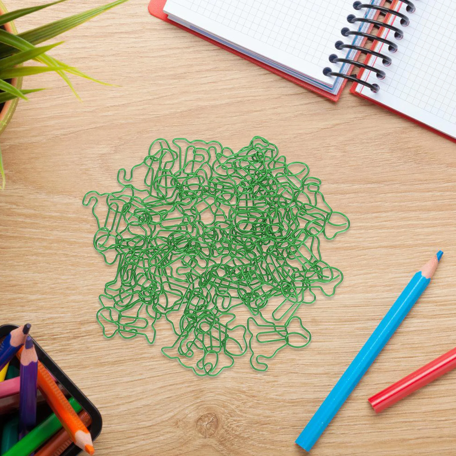 

50 Pcs Cute Paperclip Desk Accessories Supplies Bookmark Metal Cat Animal Shape Clips