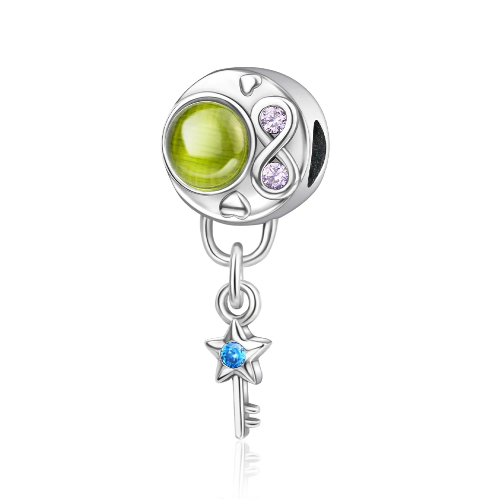 

Ahthen 925 Sterling Silver Beads The Key to Infinite Love Charm fit Snake Chain Bracelets Necklaces for Women Jewelry Making