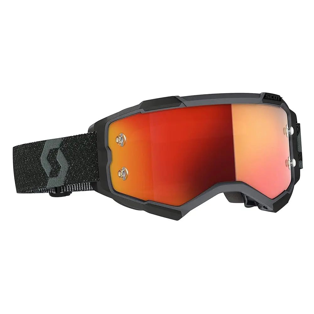 

Free Shipping Scott Fury Adult Off-Road Motorcycle Goggles - Black/Orange Chrome Works Lens/One Size
