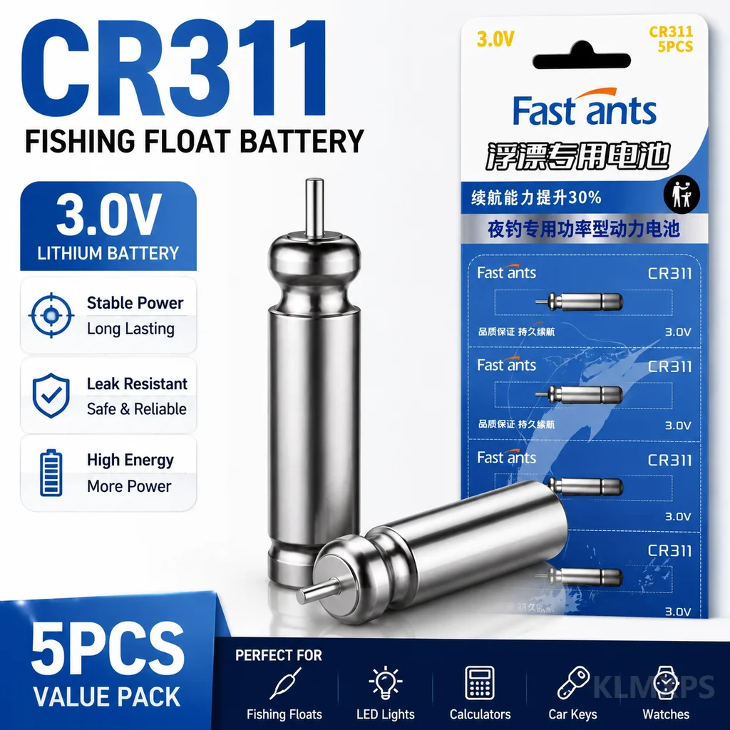 CR311 3V Fishing Float Battery Pin Type for LED Night Luminous Bobber, Electronic Fishing Float Light Accessory 3mm