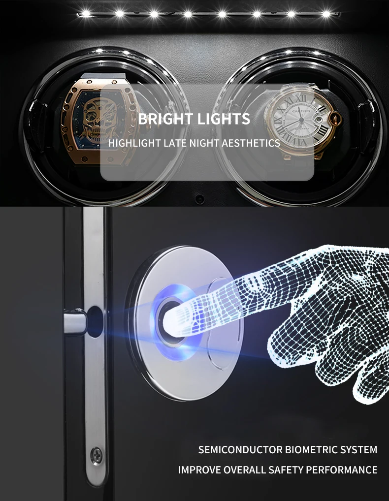 Watch Winder Luxury Automatic Watches Safe Box with Mabuchi Motor LCD Touch Screen Wooden Watch Accessories Box Remote Control