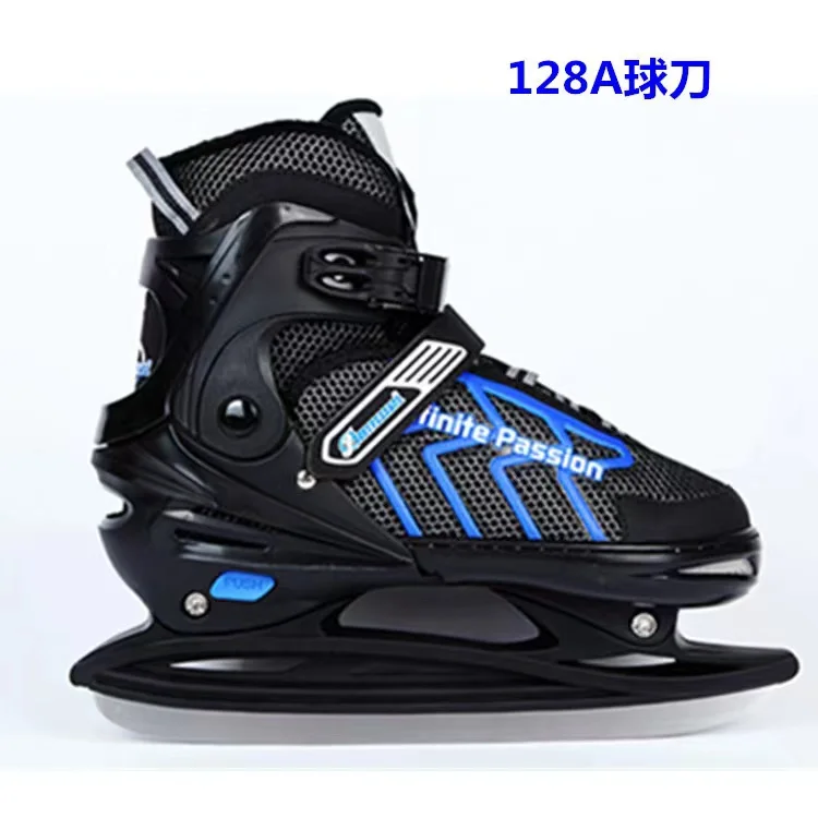 Professional Adjustable Ice Hockey Skates Shoes,Stainless Steel Thermal Knife, Skating Blade Sneakers, Breathable