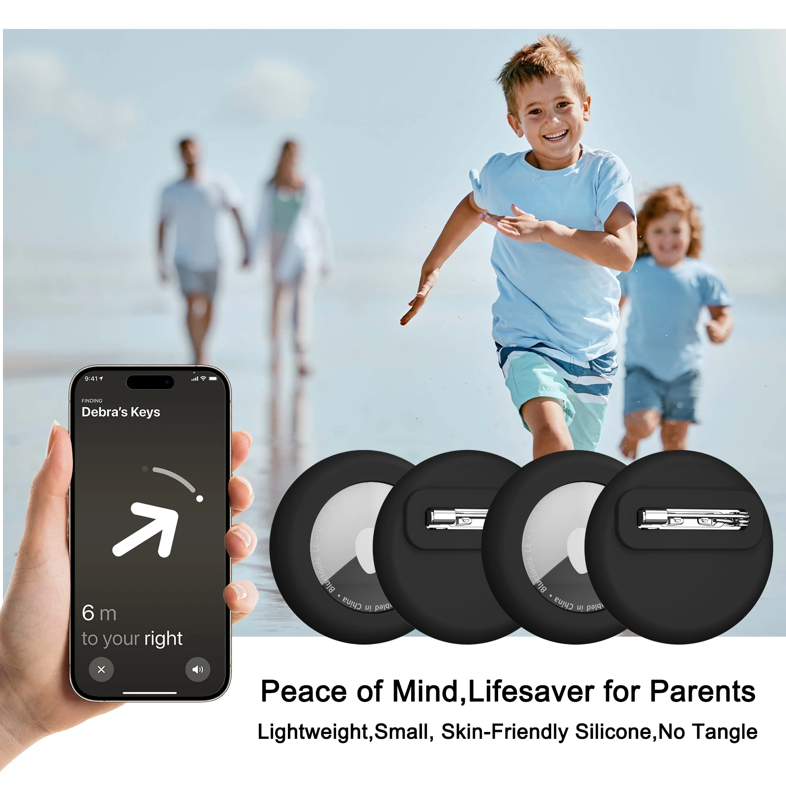 Tempat Silikon untuk Casing Apple Airtag dengan Pin Tak Terlihat Penutup Pelacak GPS AirTag untuk Ransel Sepatu Pakaian Lansia Anak-anak