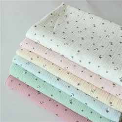 100*135cm five-pointed star Printed Cotton Crepe Fabric Cotton Double Gauze Fabric DIY Sewing Textile Pajamas Cloth Material