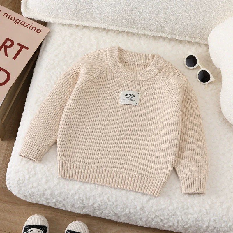 Boys Girls Knit Sweater Winter Kids Warm Knitwear Autumn Baby Long Sleeve Soft Pullover Tops Children Clothes 2-6 Years