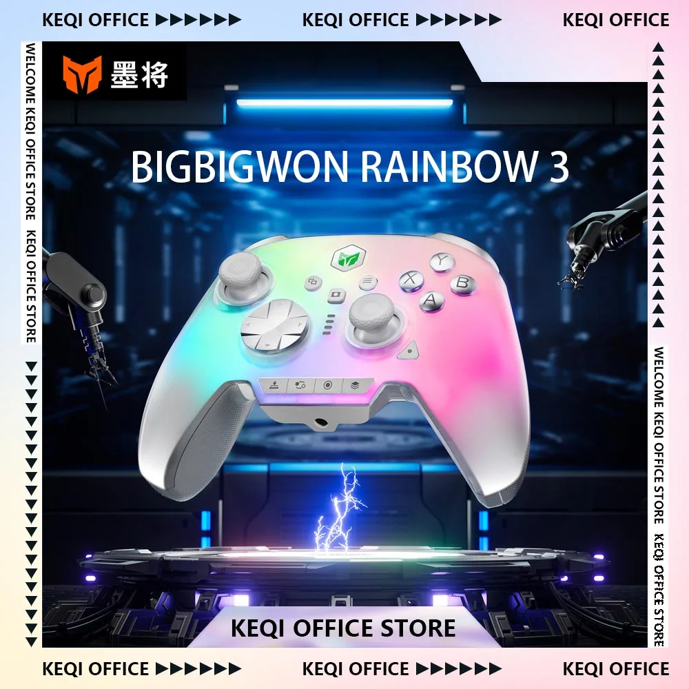BIGBIG WON Rainbow 3 Game Controllers NearLink 2.4G Wireless Hall Joystick Micro Motion Button RGB Gamepad For PC/Switch/XBox