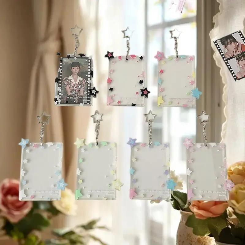 Cute Colorful Star Photocard Holder 3 Inch Card Holder Idol Photo Storage Card Display Protective Pendant Card Organizer Gifts image 2