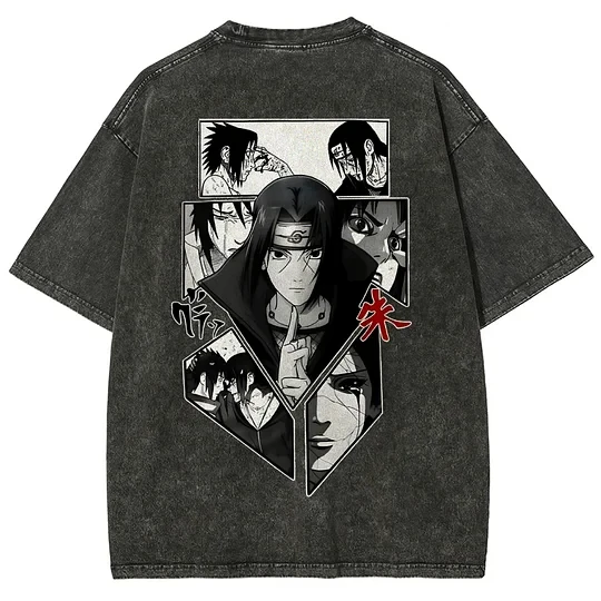 

Men's Women's Retro Animation Print Wash T-shirt Y2k Men Short Sleeve Shirts Clothing Top Men Anime Cotton Retro Washed T-shirt