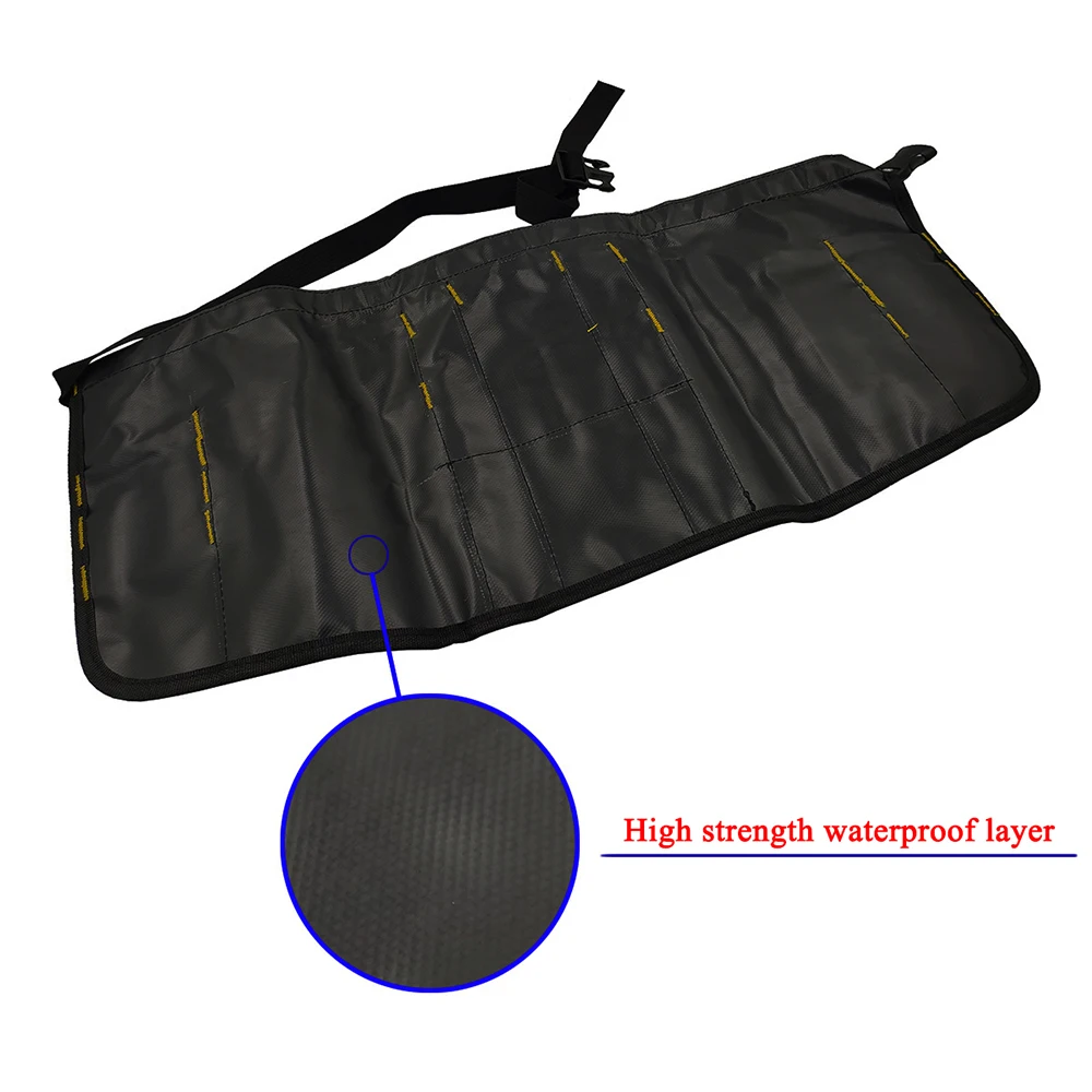 Portable Car Sunshade Tool Kit with Belt Wrap-Around Storage Pocket Electrician's Oxford Cloth Window Tinting Tools