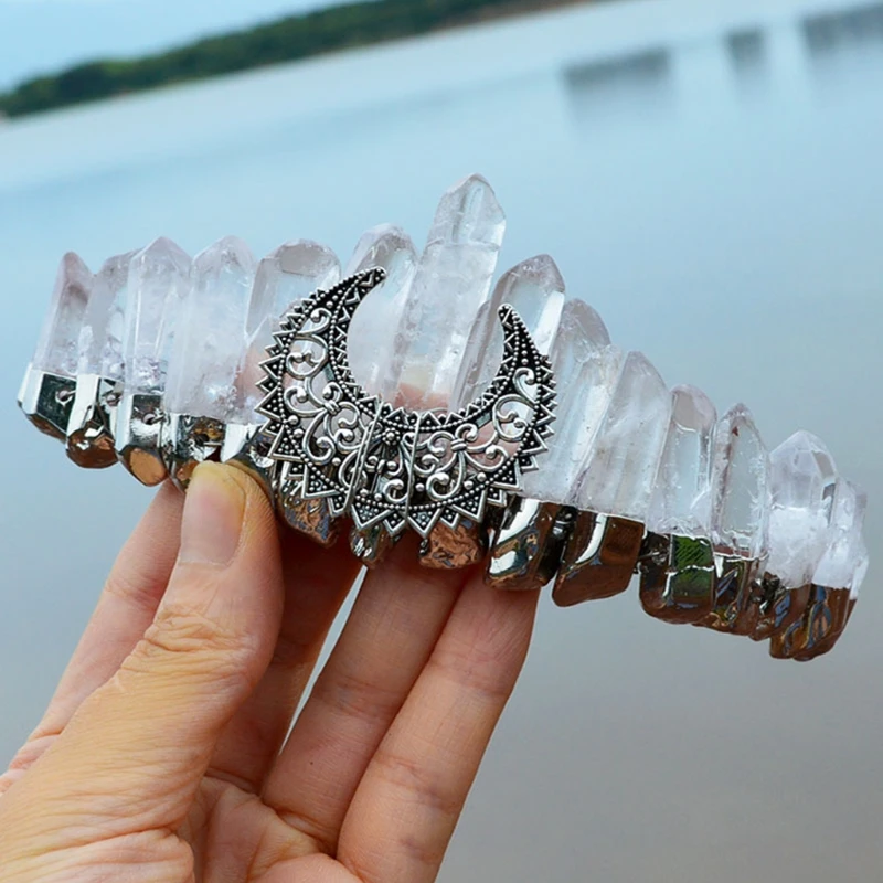 Vintage Hairband Hair Combs for Raw Crystal Metal Bridal Decorative