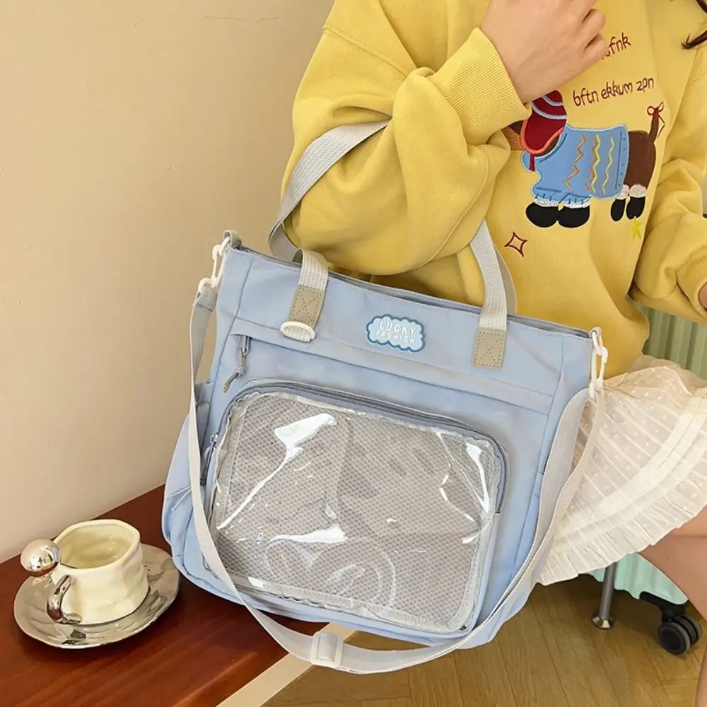 

Badge Storage Bag Zipper Itabag Nylon Large Capacity Transparent Pocket Handbag Doll Bag Uniform Bag Canvas Shoulder Bag Travel