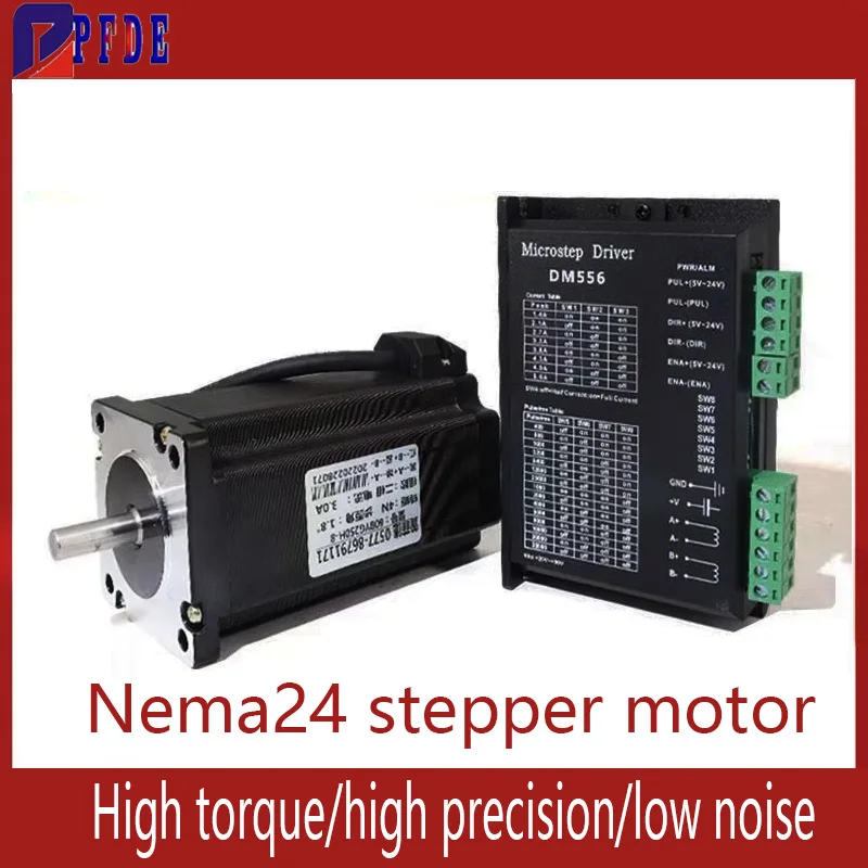 Nema24 Stepper motor 60mm 3N 4N High torque motor with DM556 Step Motor Driver for Carving Machine High-precision CNC Motor