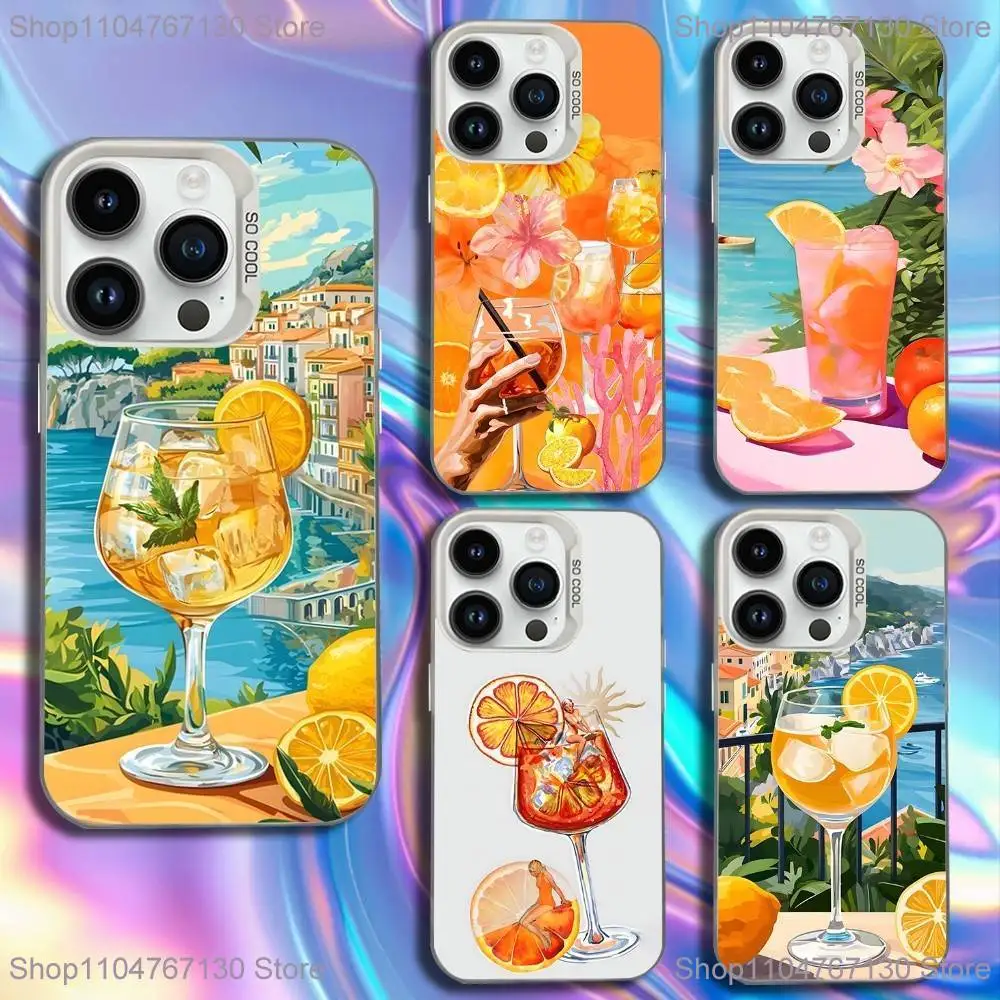 

Чехол для телефона Aperol Spritz Art для iPhone 16,15,14,13,12,11, Mini, Pro, SE, MAX, белый матовый противоударный чехол