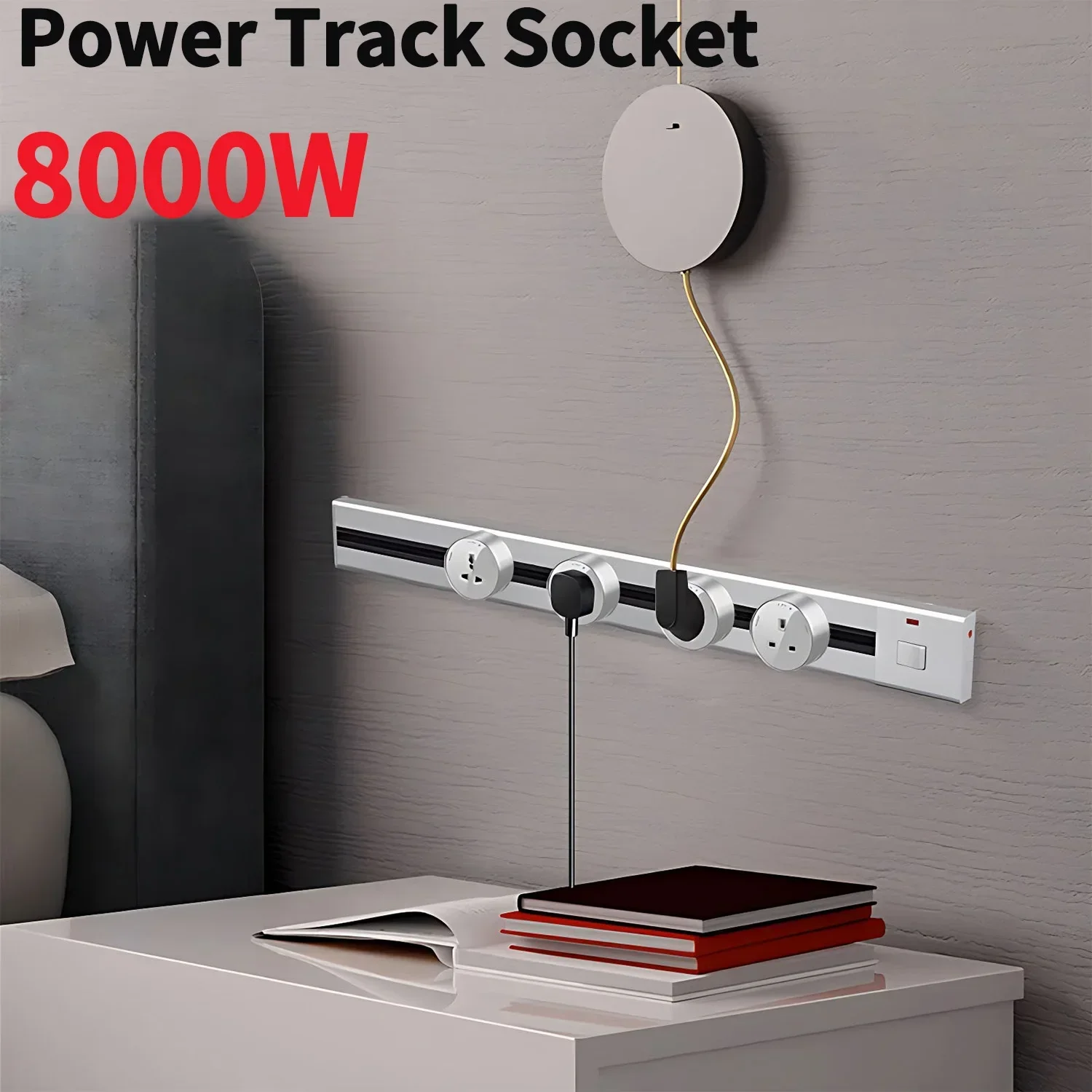 

UK EU US FR Standard Embedded Rail Socket with USB,Concealed Power Rail Type Plug-in Cabinet Outles,Movable Power Track Socket