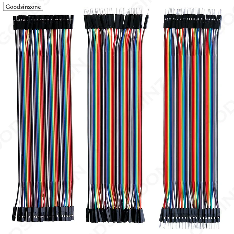 

120Pcs Dupont Wire 40pin Male to Femal, Male to Male, Female to Female Breadboard Jumper Ribbon Cables for Arduino Raspberry Pi