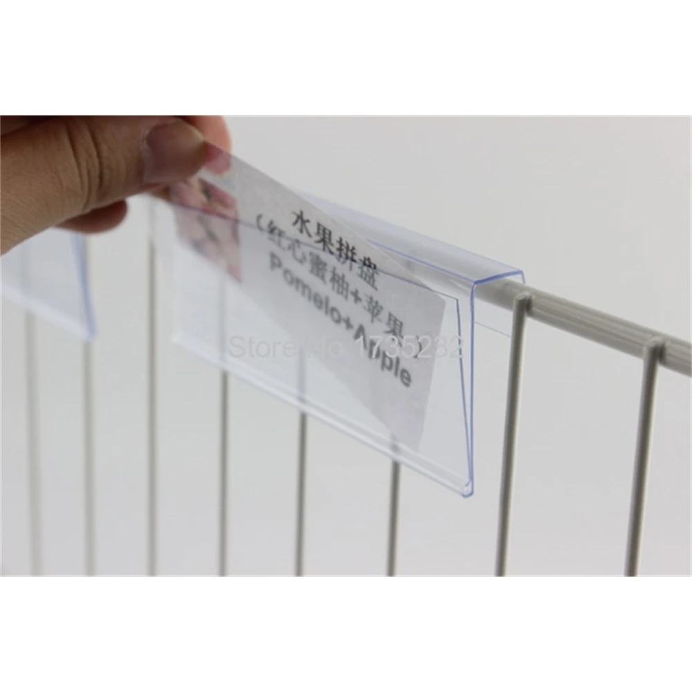 100 Pcs Pop Shelf Tag Clip Card Box Label Holder Supermarket Price Tag Product Name Sign Holder Label Frame Clip Hanger Hook