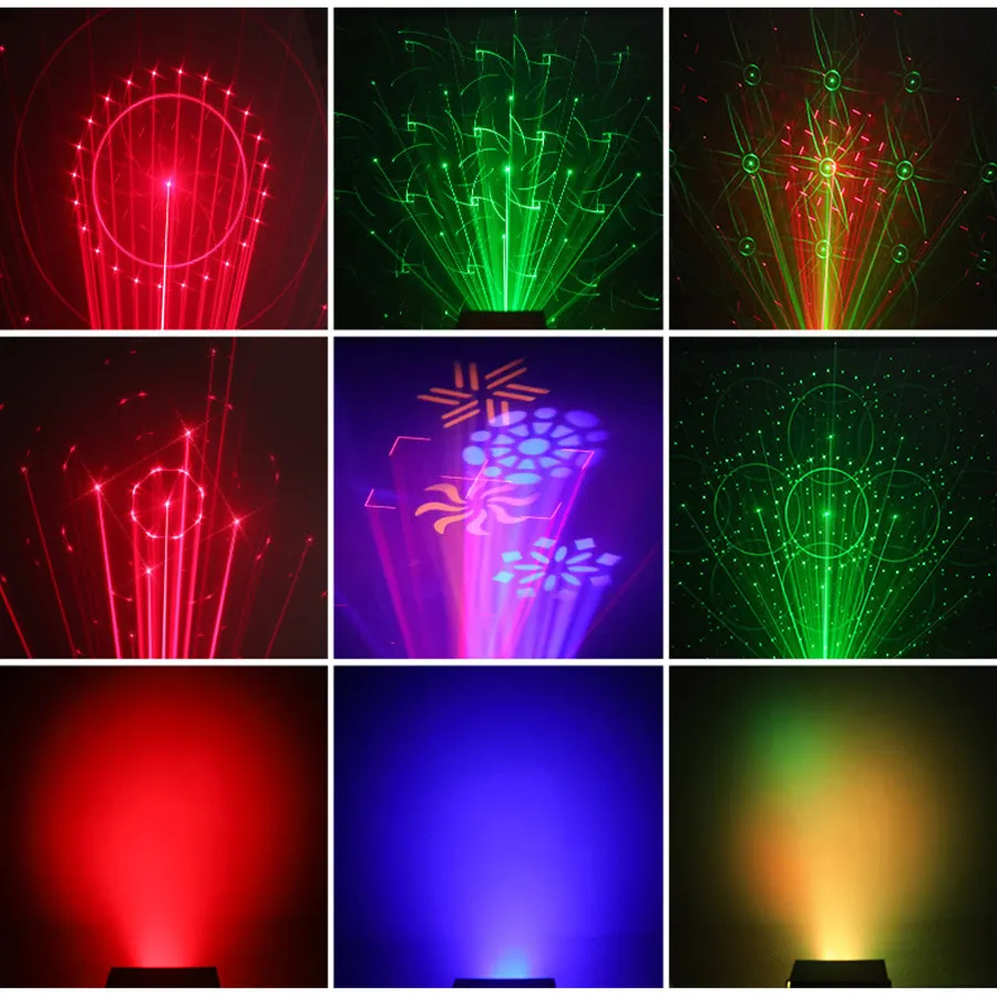 

4IN1 Beam RGB LED Patterns Laser Projector DJ Disco Light Party Dance KTV Shop Christmas Decoration Strobe Stage Lamp F14D3