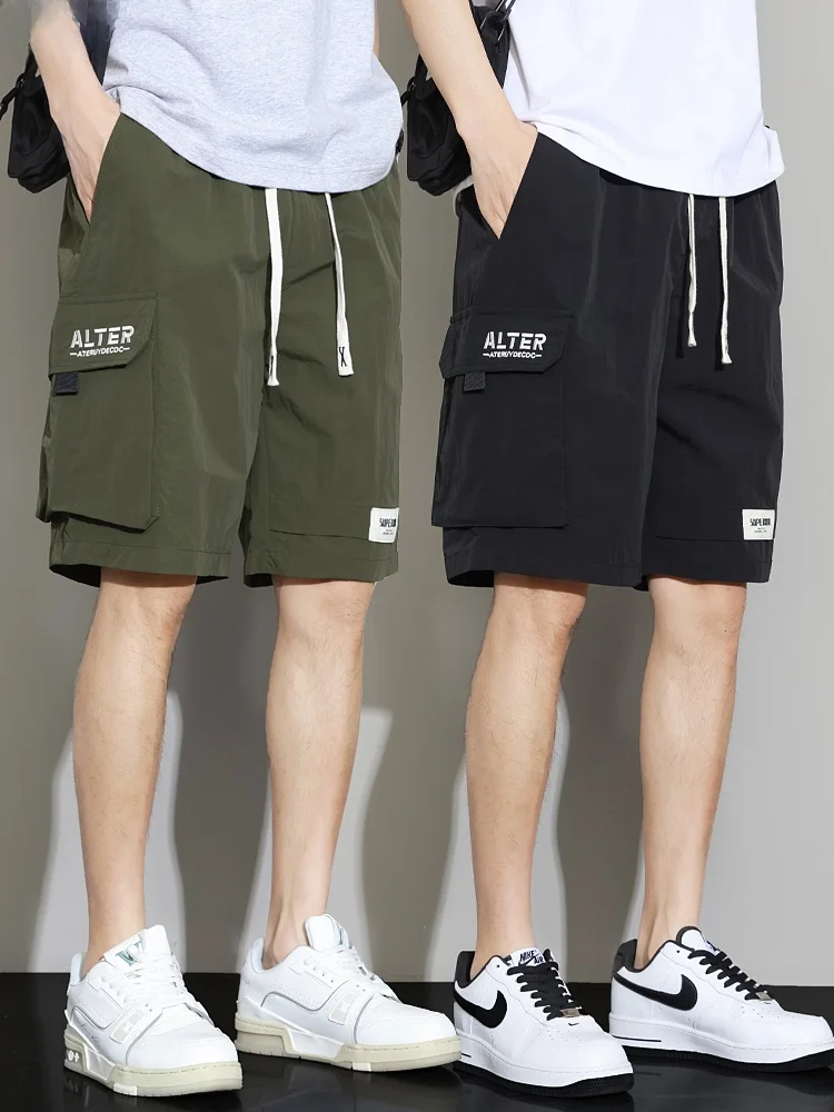 

Американские рабочие шорты для мужчин, летние, новые, свободного кроя, для активного отдыха, с семью карманами, быстросохнущие, дышащие, из пяти частей.