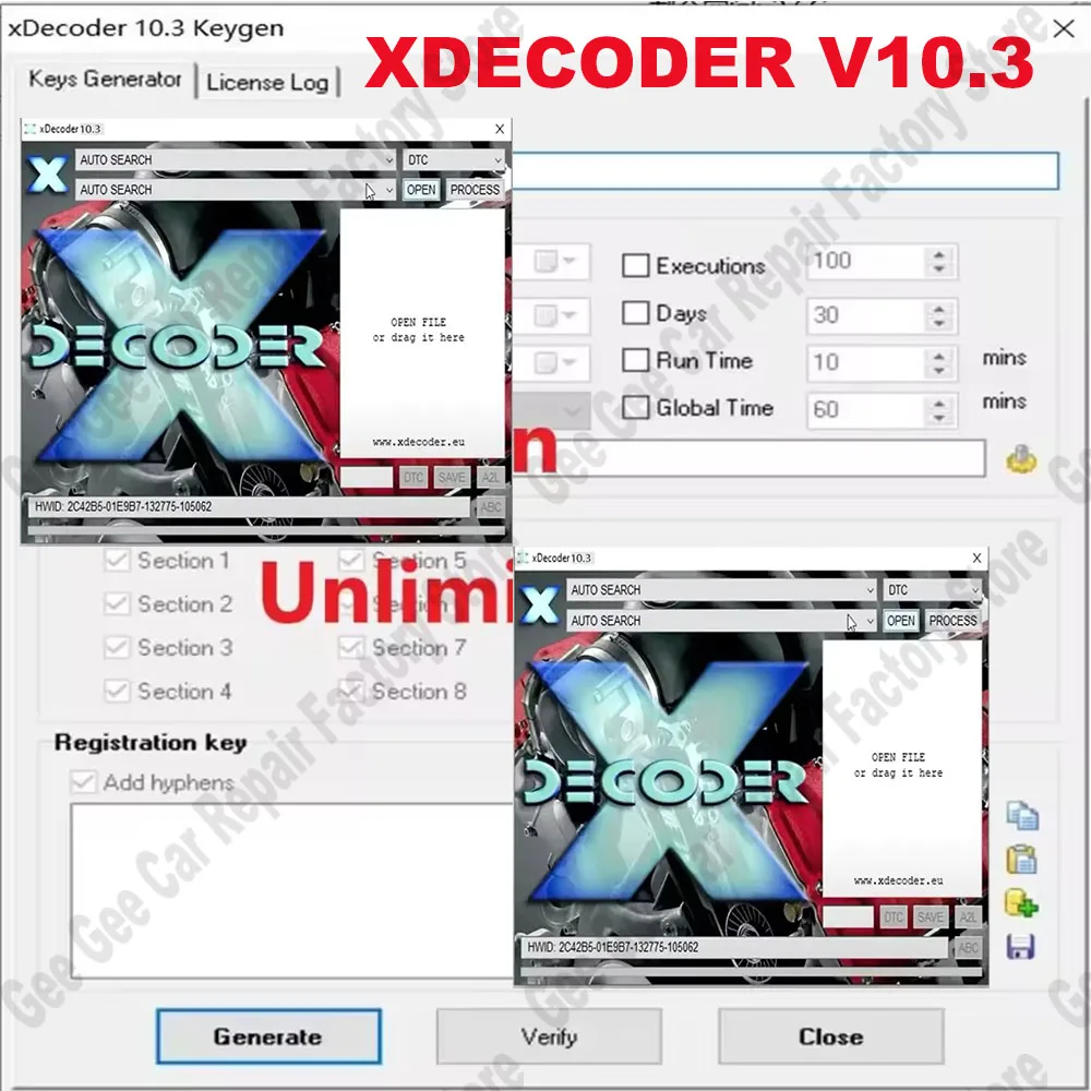 الماسح الضوئي Xdecoder 10.3 obd2 مع مزيل Keygen DTC Crack DTC OFF حذف برنامج الإصدار الكامل لـ Hy/undai/VAG EDC15 EDC16 EDC17