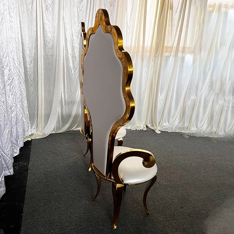 Hotel banquet iron chair wedding club venue backrest leather soft bag chair restaurant metal stool manufacturer