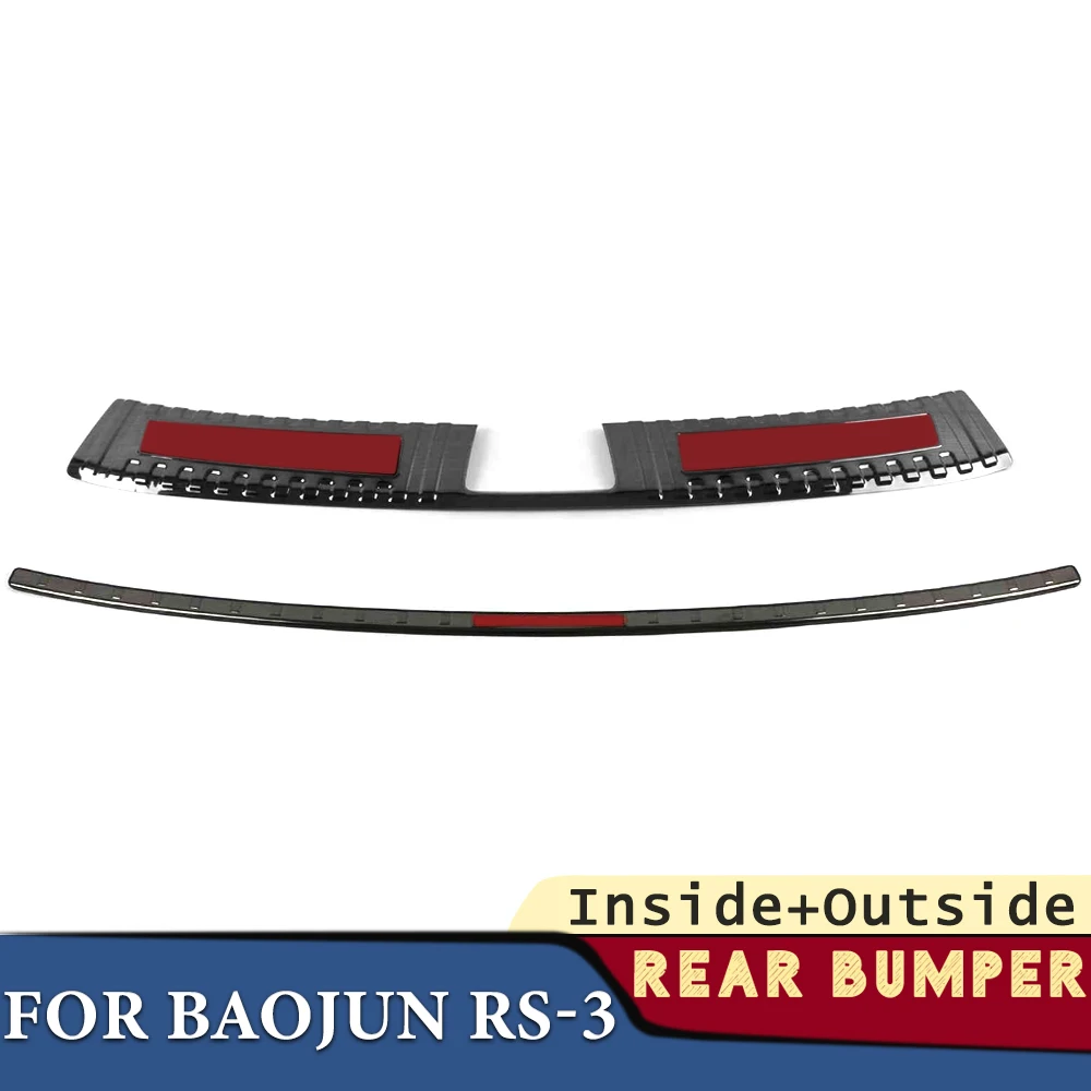 

Бампер багажника для BAOJUN RS-3 2020 2021 2022 2023, автомобильные аксессуары, защитная накладка на заднее крыло из нержавеющей стали