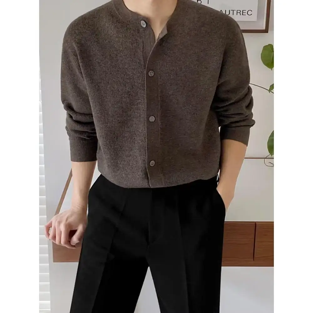 

Fall Winter V-Ne Knitted Sweater Cardigan Men's Color Casual Sle Comfortable Soft Polyester Long Sve Coat