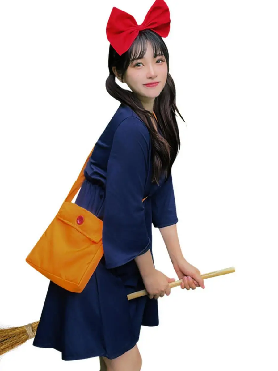 Halloween Cosplay Kostuum Set Anime Kleine Heks Kiki Dr Pak Polyester Materiaal Etnisch Toneelkostuum Dames Faion