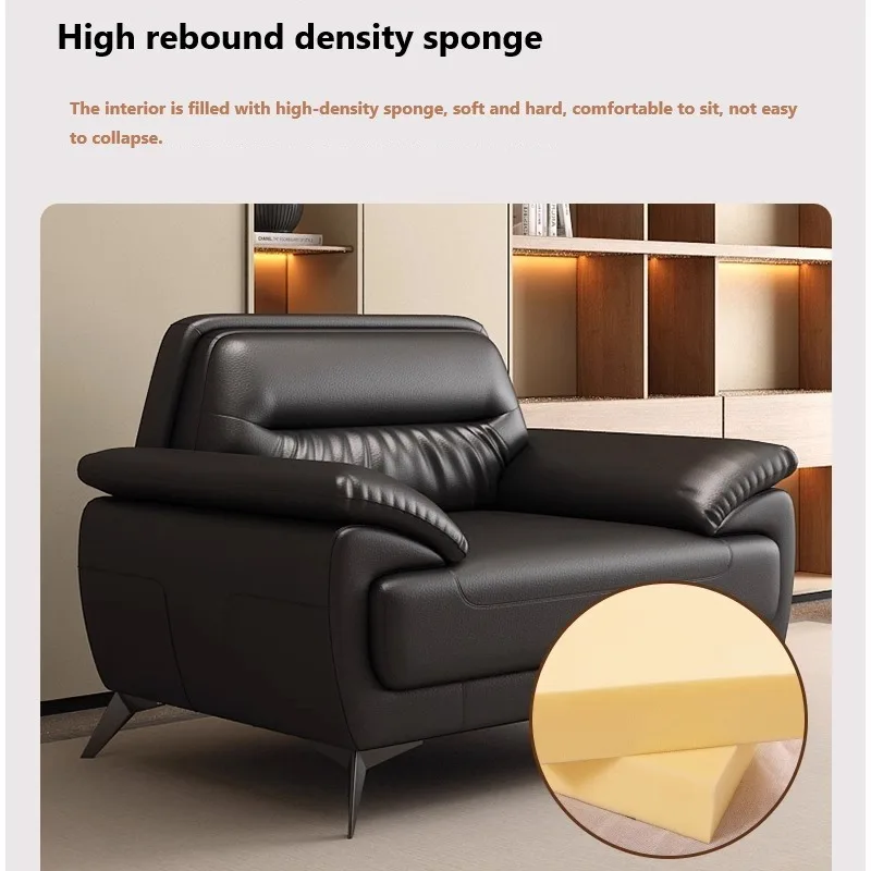 Furniture Living Room Office Reception Sofa Luxury Office Furniture Business Hotel Genuine Leather Office Sofa