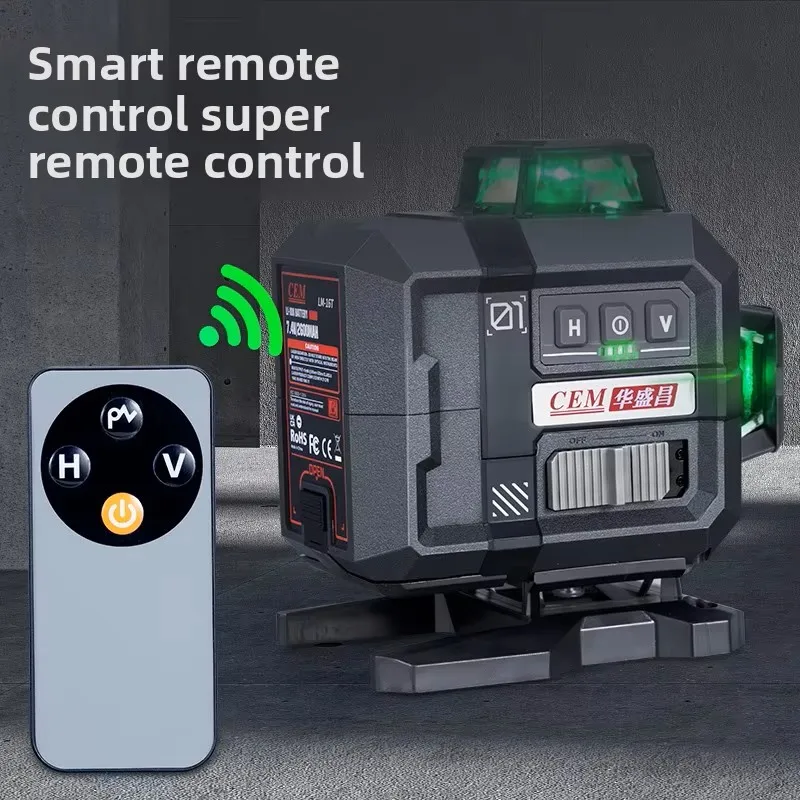 CEM   16 Lines Green Cordless La ser 360 Degrees Auto Self-Leveling Cross Measure with Rotary Level for Construction LM-16T