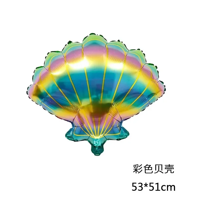 1pcs Cartoon Sea Animal Aluminum Film Balloon Colorful Conch Shell World Underwater World Theme Baby Birthday Party Decoration