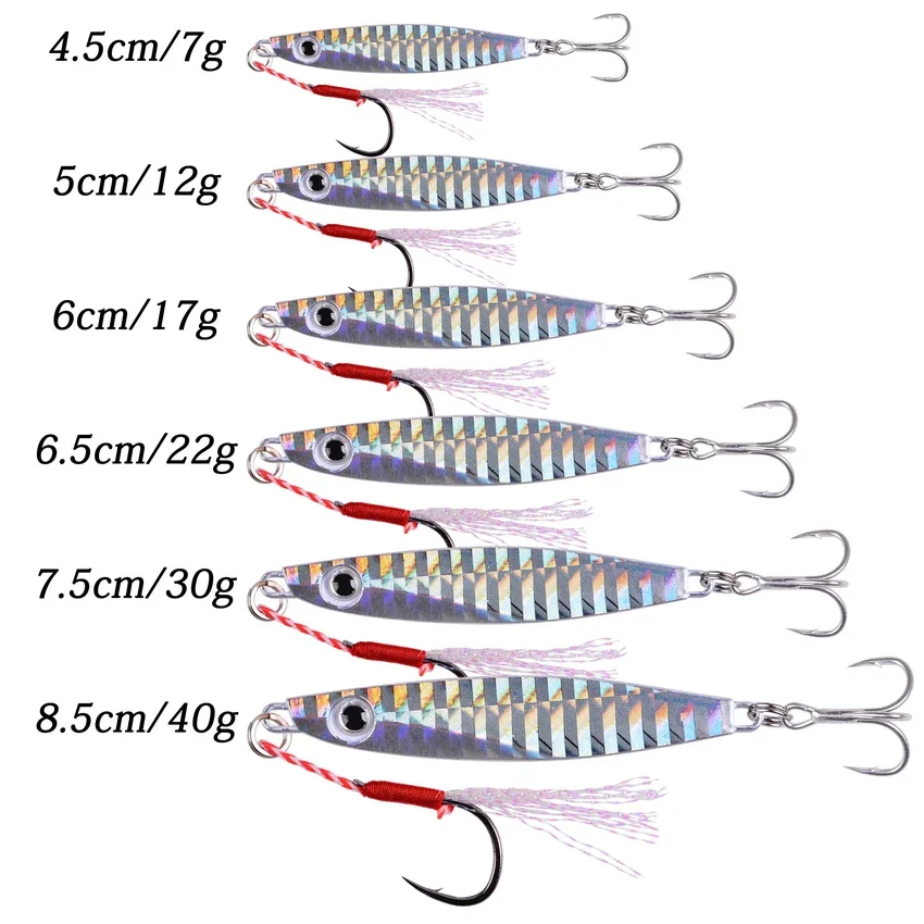 Aorace 12 Uds plantillas de cuchara de Metal señuelo de Pesca de carpa 7g 12g 17g 22g 30g 40g Crankbait Jig cuchara Wobbler cebo Señuelos de Pesca