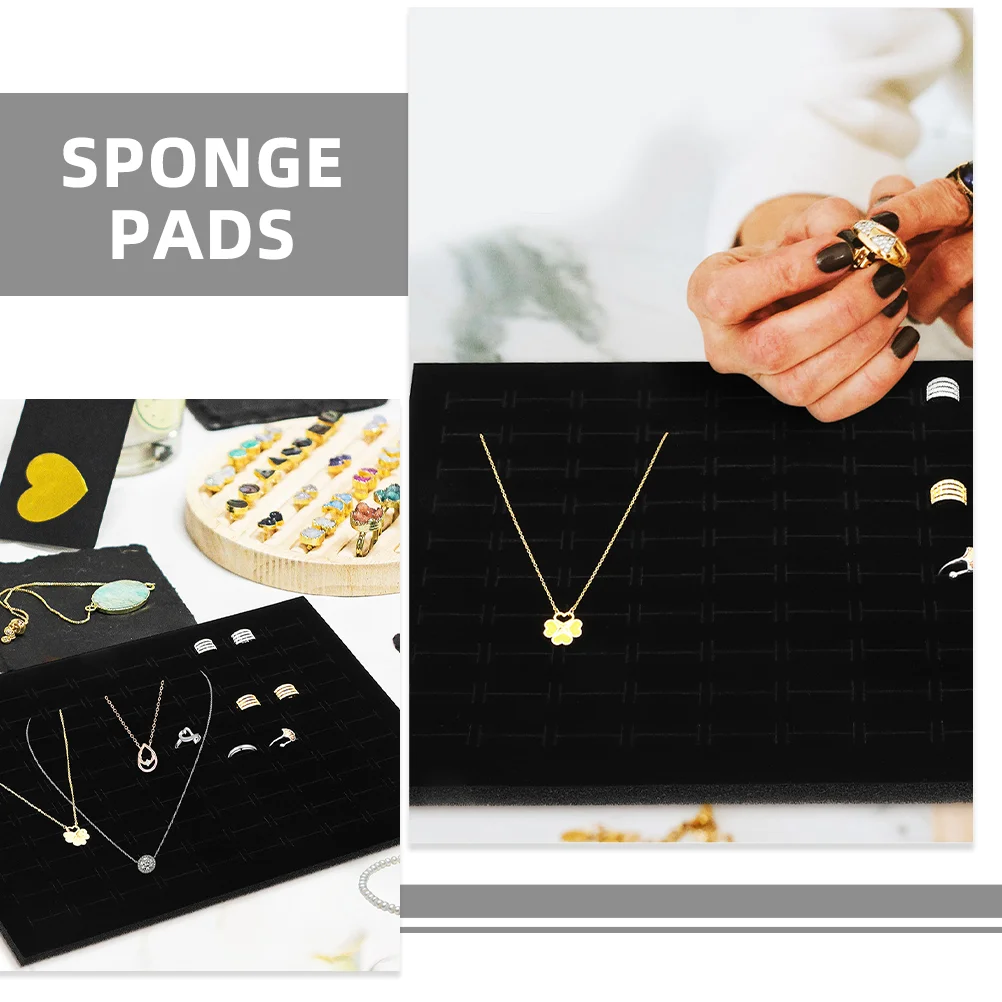 6 Pcs Jewelry Box Sponge Cushion for Rings Earrings Clip Display Tray Insert Mats Accessories Soft Padding Protects Scratches
