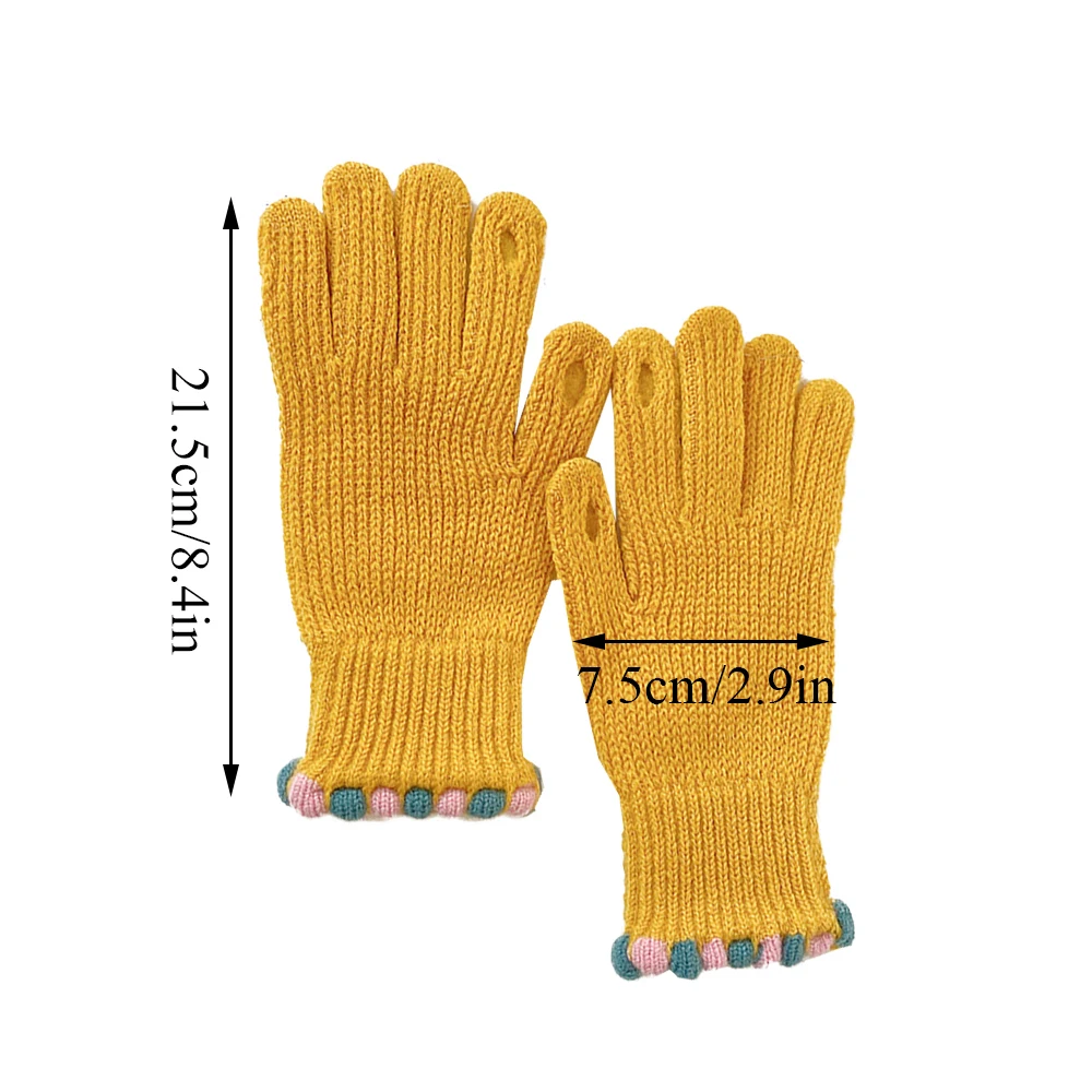 Gants tricotés à écran tactile pour hommes et femmes, mitaines en laine, doigt complet, chaud, crochet, femme, hiver