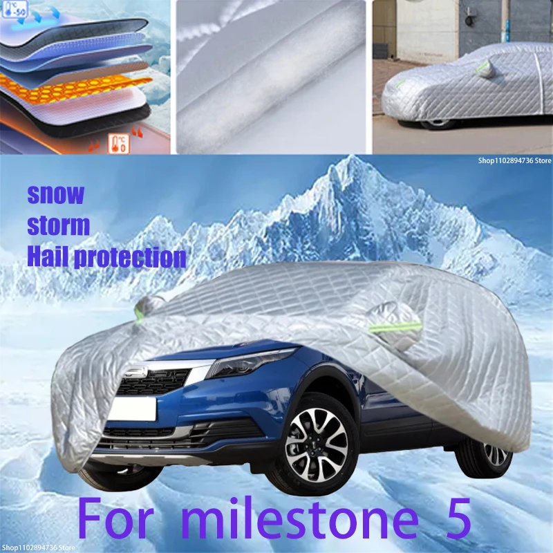 For milestone 5 Outdoor Cotton Thickened Awning For Car Anti Hail Protection Snow Covers Sunshade Waterproof Dustproof