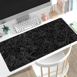 Black & White Contour Lines Mouse Pad Gaming XL Home Computer Custom Mousepad XXL Playmat Mouse Mat Computer Desktop Mouse Pad