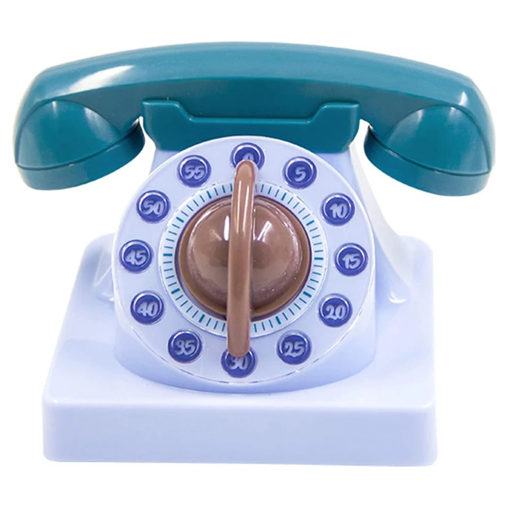 

ABBY-мультяшный телефон в форме механической намотки, ручной вращающийся на 360 градусов таймер, подходит для органайзера для обучения детей