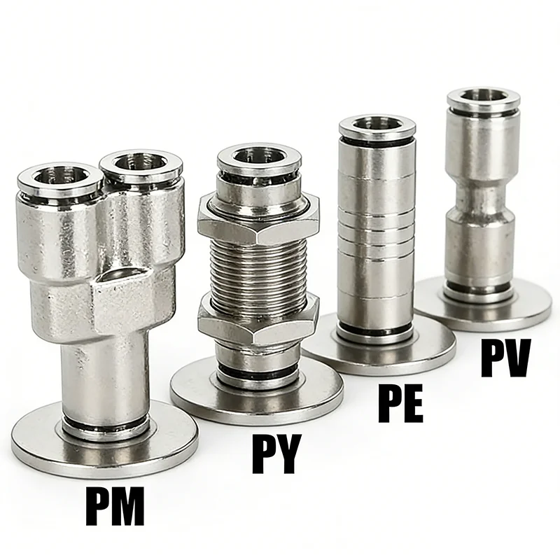 10Pcs Brass Metal Quick Coupling 4 6 8 10 12mm OD Nickel Plated High Pressure Tube Connector Air Hose Fitting PU PV PE PM PY