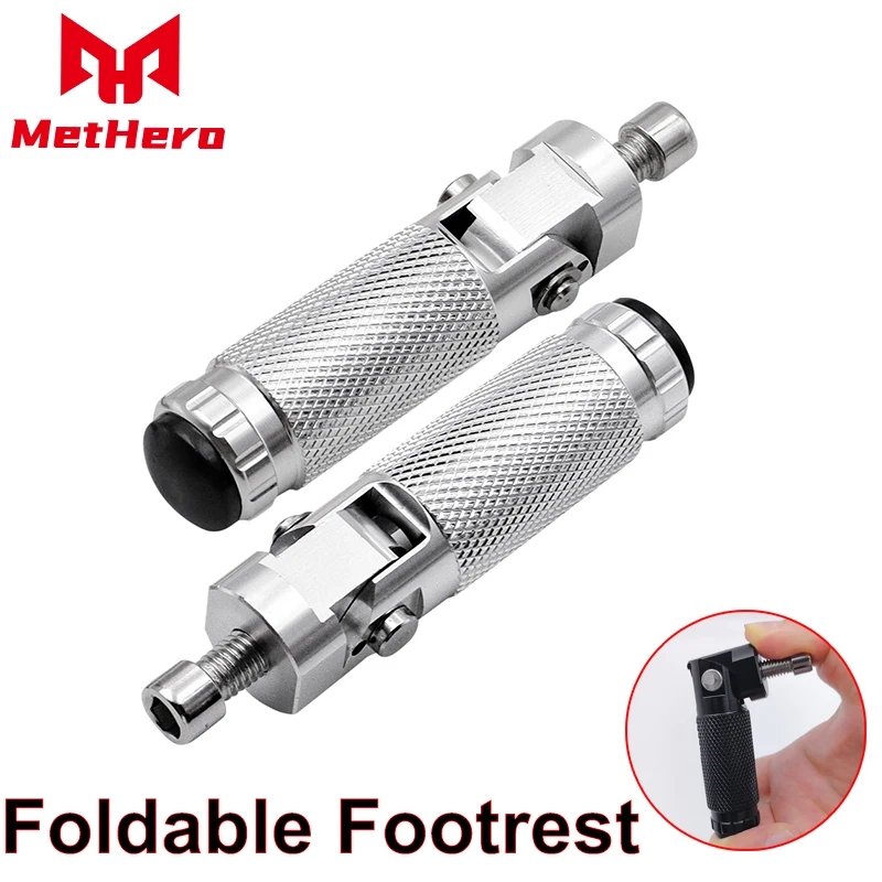 

Universal 2Pcs M8 Motorcycle Motor Bike Folding Footrests Footpegs Foot Rests Pegs Rear Pedals Set CNC Aluminum MOTO Accessories