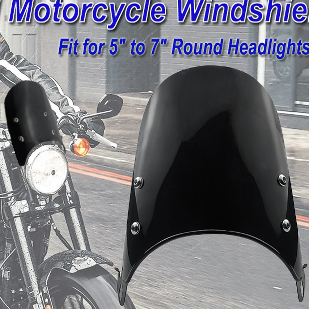 Motorcycle Windshield Universal Windscreen Fit for 5