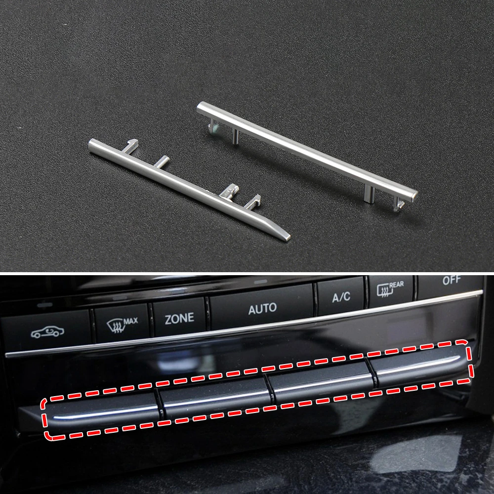 Matte For Mercedes Benz E Class W212 Car Front Console Air Conditioning Buttons Decoration Trim Electroplating Strip Replace
