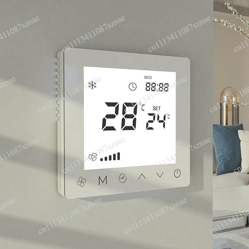 RS485 Real Time Monitoring Temperature Filter Reminder Function Fan Coil Unit Thermostat 3 Speed Fan Switch Controller