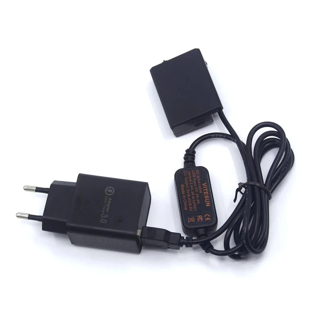 DR-E5 DC Couremplaçant LP-E5 DUNIBattery + Adaptateur ACK-E5 USB Power Bank Câble + Chargeur Rapide Pour IL EOS 450D 500D 1000D XS XSi T1i