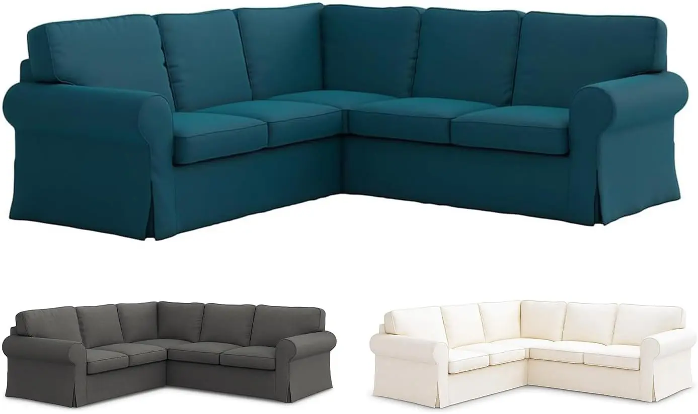 Ektorp Sectional Sofa Cover Replacement for 2 + 2 Daily Blue